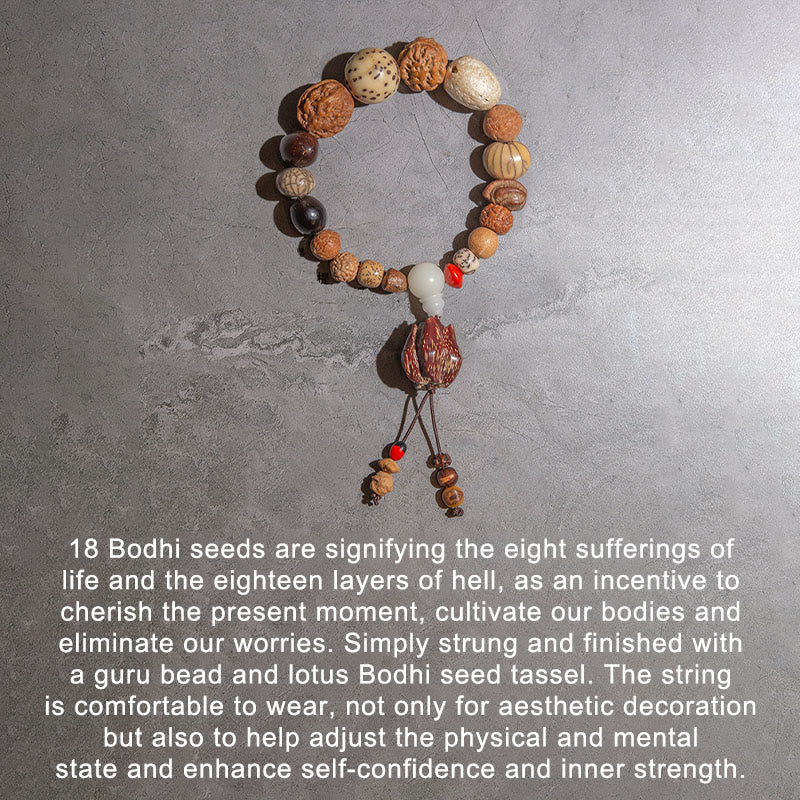 Nimara Ritual 108 Mala Beads Bodhi Seed Luck Wealth Bracelet Wrist Mala