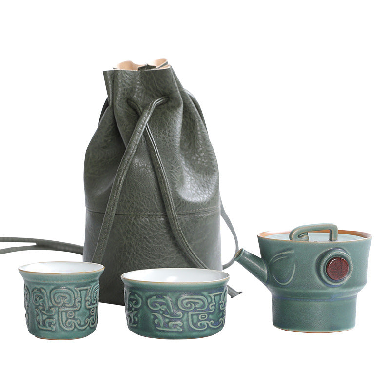 Nimara Ritual Sanxingdui Ceramic Teacup Kung Fu Tea Cup With Bag