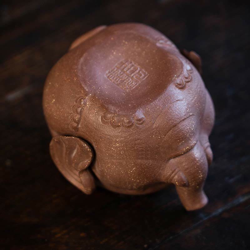 Nimara Ritual Cute Elephant Auspicious Clouds Purple Clay Ceramic Teapot
