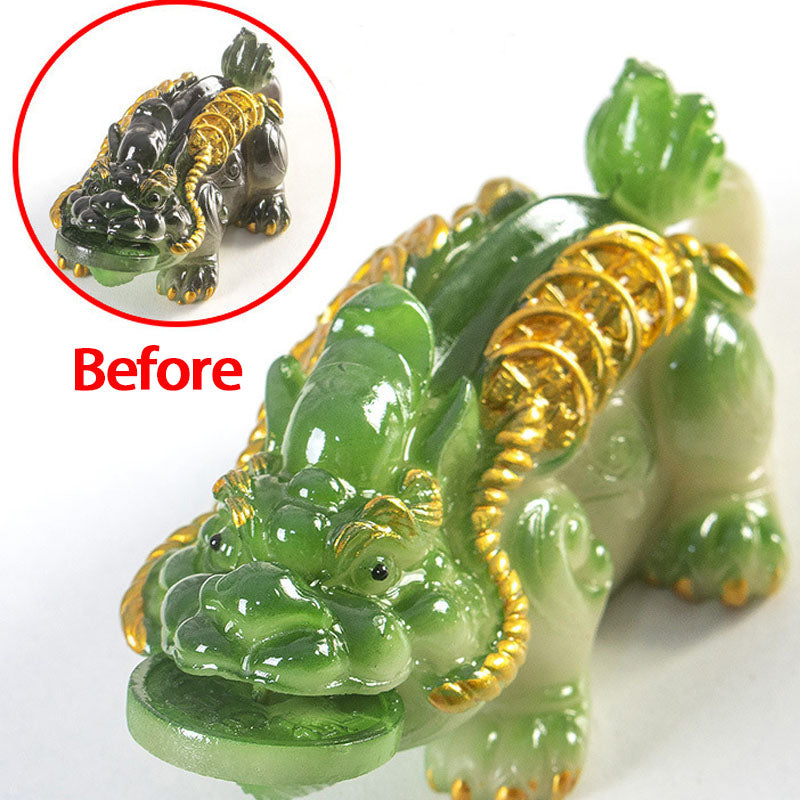 Nimara Ritual Color Changing Small PiXiu Copper Coins Resin Tea Pet Wealth Home Figurine Decoration
