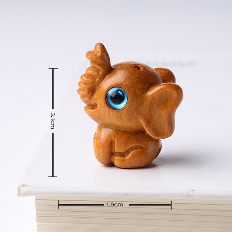 Nimara Ritual Sandalwood Small Leaf Red Sandalwood Green Sandalwood Lucky Mini Elephant Carved Protection Decoration