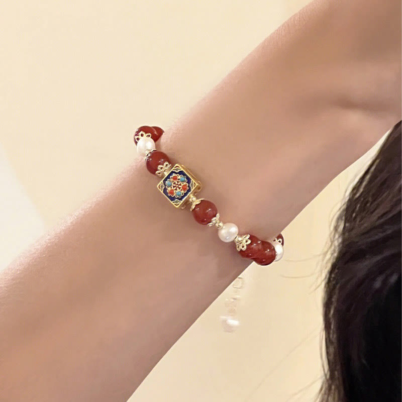 Nimara Ritual Red Agate Pearl Confidence Self-acceptance Bracelet