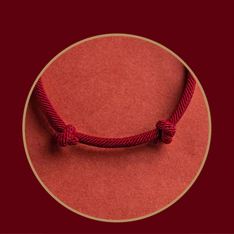 Nimara Ritual 925 Sterling Silver Fu Character Blessing Handmade Braided Bracelet