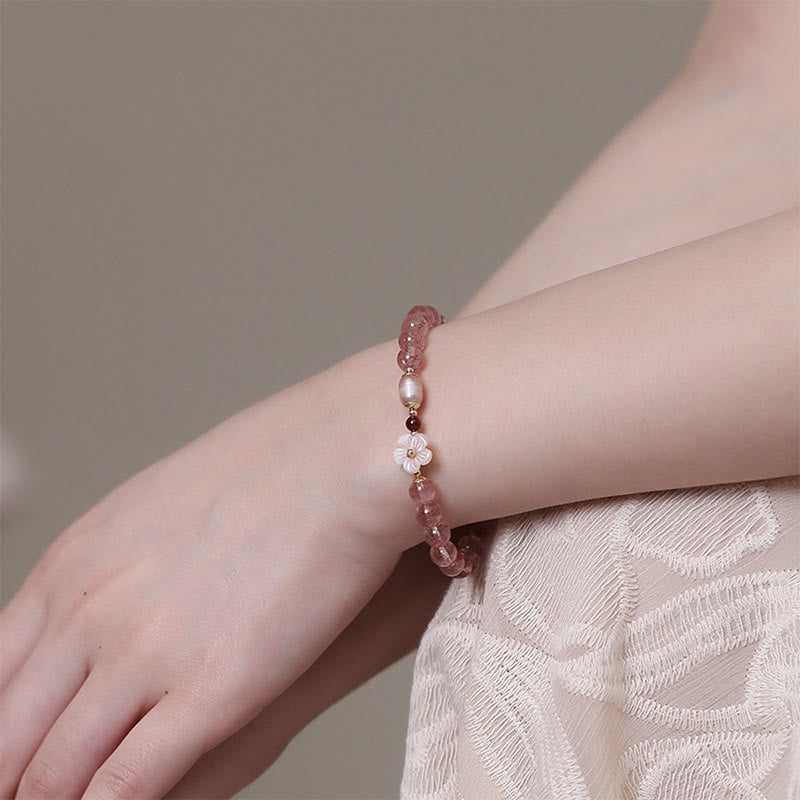 Nimara Ritual Strawberry Quartz Peach Blossom Love Bracelet