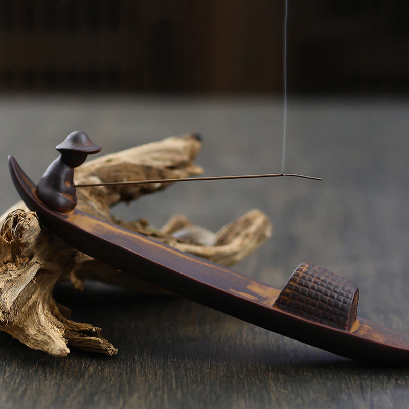 Nimara Ritual A Lonely Fisherman Afloat Ceramic Healing Incense Burner