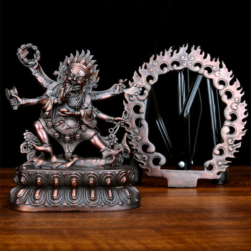 Nimara Ritual Tibet Mahakala Bodhisattva Figurine Compassion Copper Statue Decoration