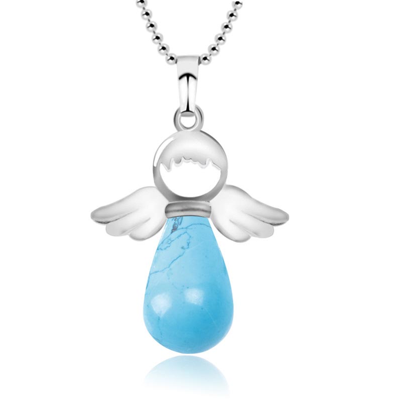 Nimara Ritual Little Angel Wings Natural Crystal Luck Necklace Pendant