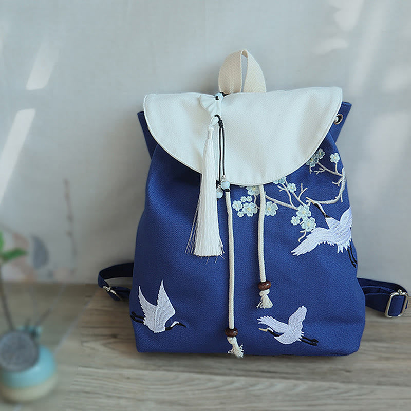 Nimara Ritual Handmade Embroidered Large Capacity Canvas Backpack