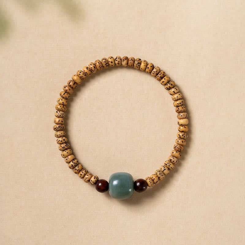 Nimara Ritual Bodhi Seed Small Leaf Red Sandalwood Wisdom Bracelet