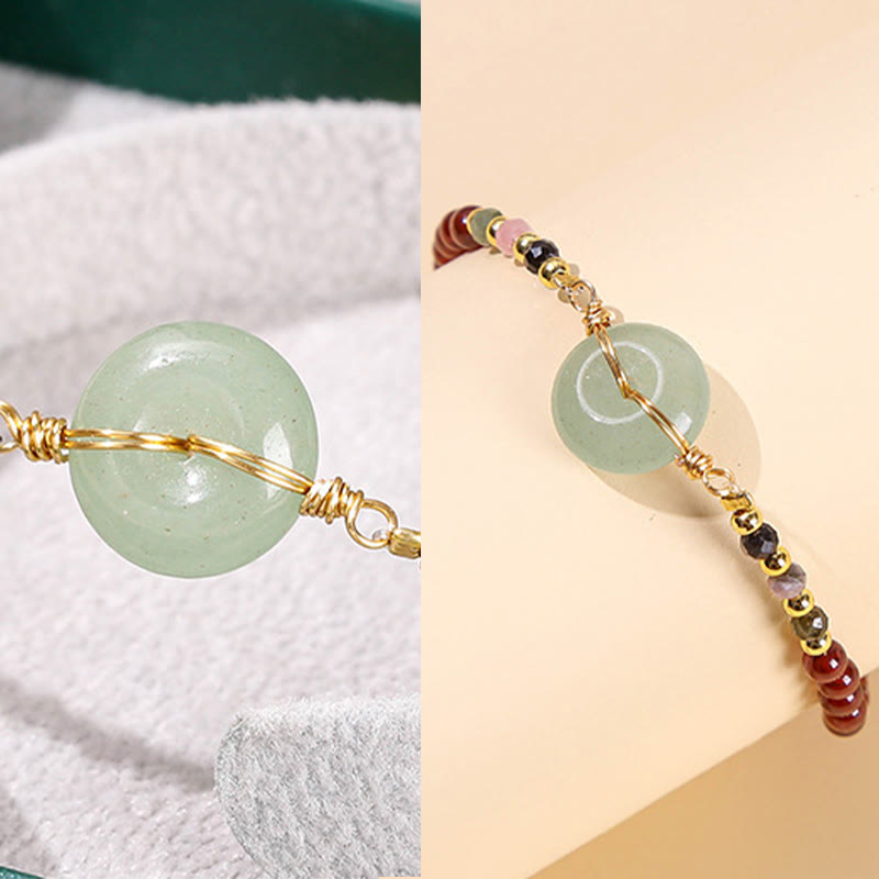 Nimara Ritual Natural Garnet Peace Buckle Bead Calm Bracelet