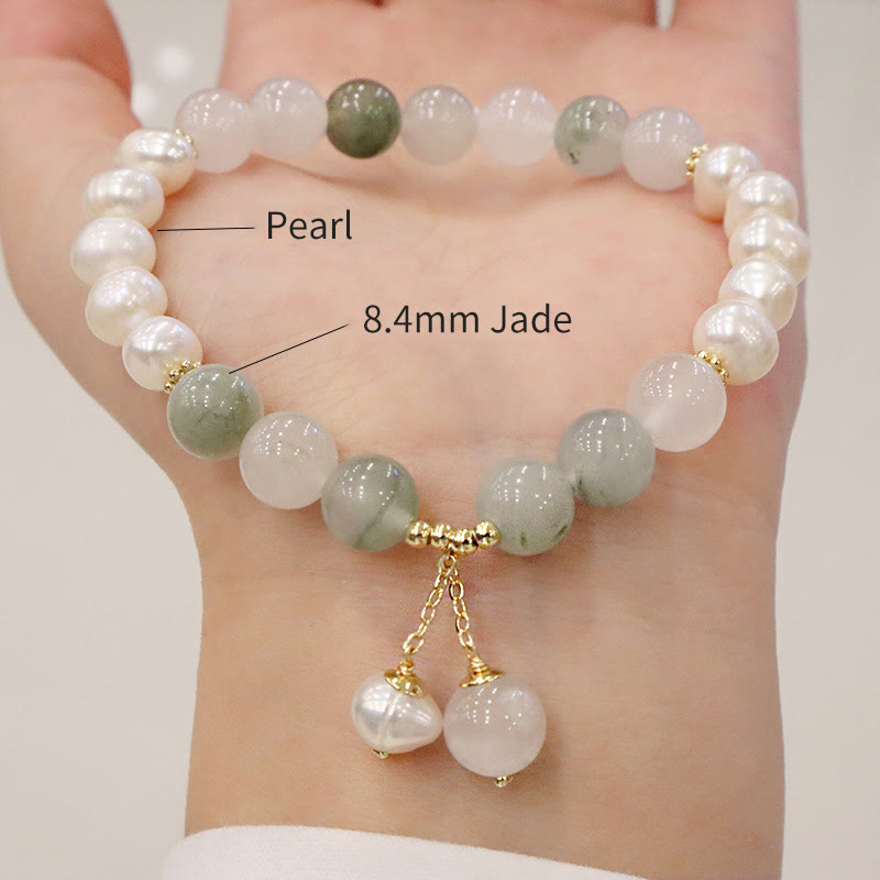 Nimara Ritual Natural Pearl Jade Healing Sincerity Bracelet