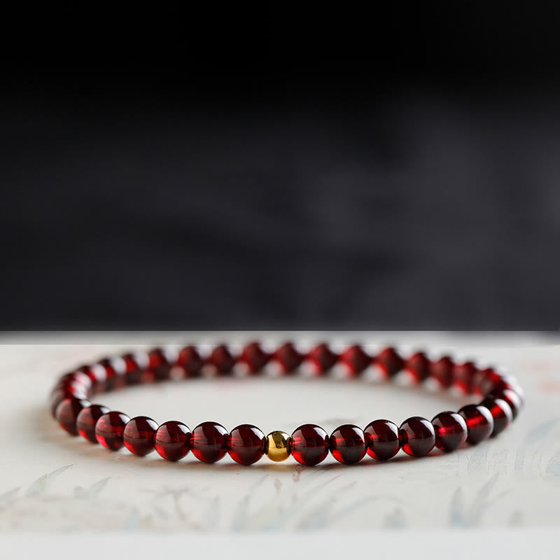 Nimara Ritual 999 Gold Koi Fish Natural Garnet Protection Bracelet