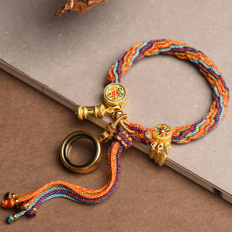 Nimara Ritual Tibetan Om Mani Padme Hum Dreamcatcher Luck Colorful Reincarnation Knot String Bracelet