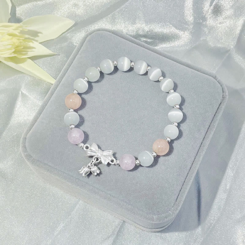 Nimara Ritual Cat's Eye Lavender Amethyst Rosette Charm Bracelet