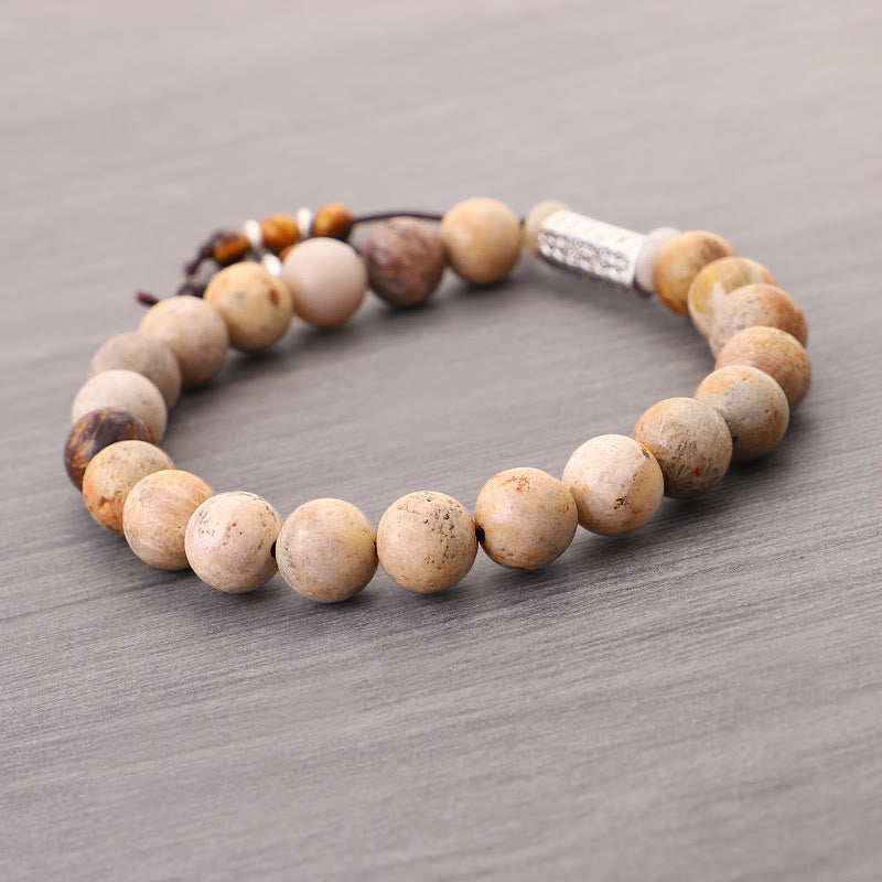 Nimara Ritual Weathered Stone Om Mani Padme Hum Strengthen Bracelet