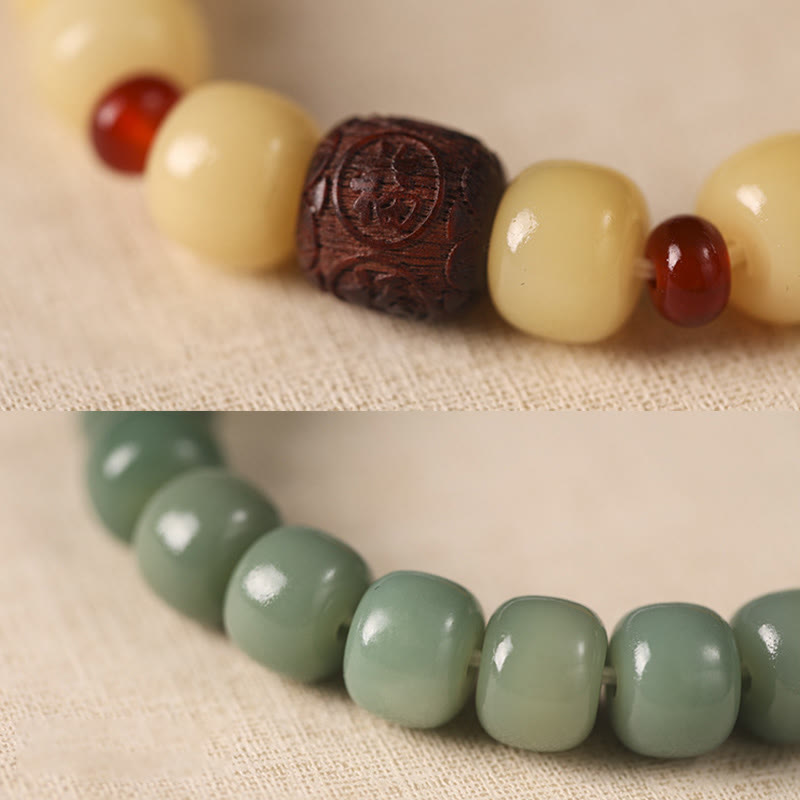 Nimara Ritual Bodhi Seed Auspicious Cloud Fu Character Bead Peace Bracelet