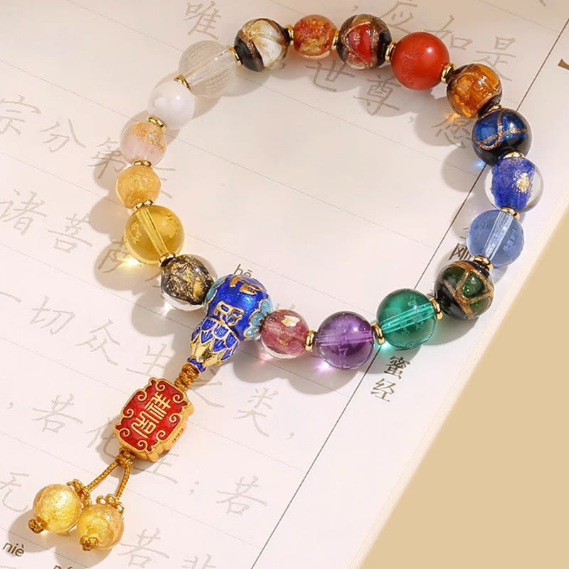 Nimara Ritual Tibetan Colorful Incense Ash Liuli Glass Bead Om Mani Padme Hum Dorje Vajra 18 Beads Wrist Mala