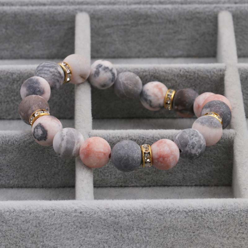 Nimara Ritual Anxiety Stress Healing Crystal Zebra Jasper Bead Bracelet
