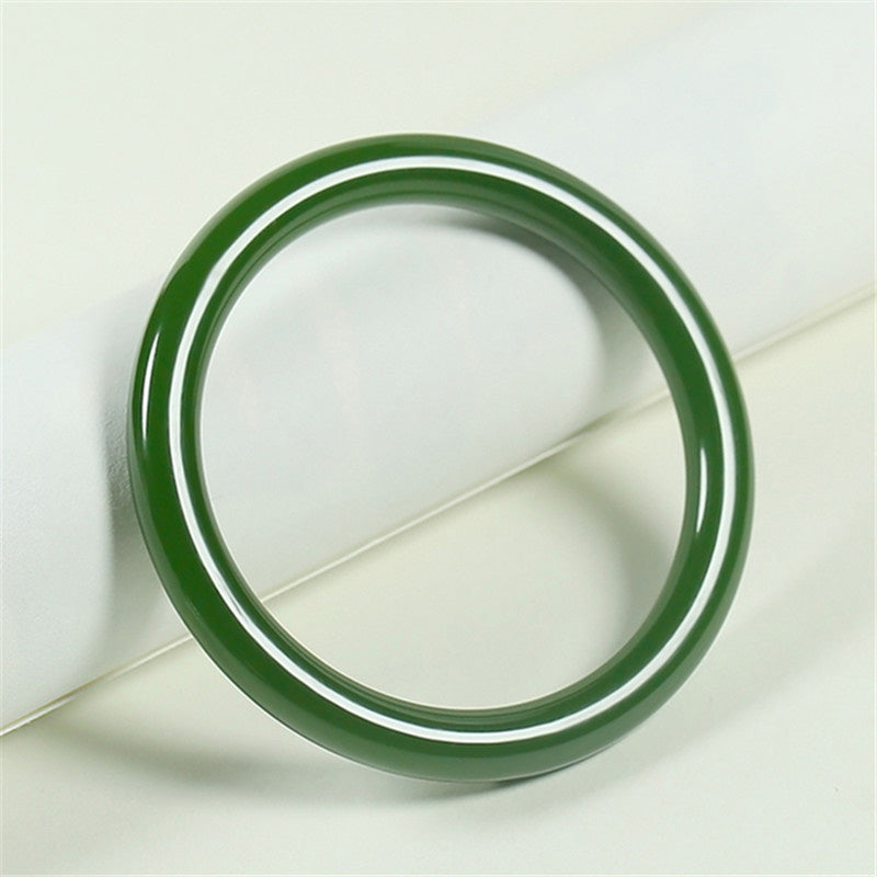 Nimara Ritual Cyan Jade Longevity Blessing Bangle Bracelet