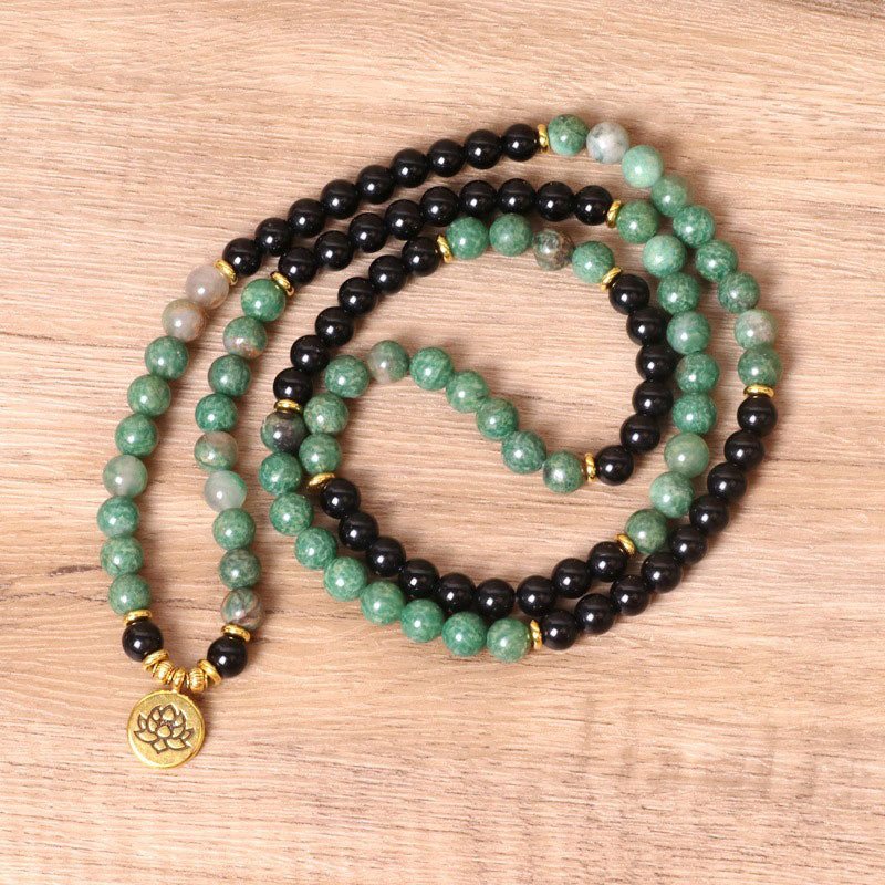 Nimara Ritual 108 Beads Natural Agate Mala Healing Bracelet