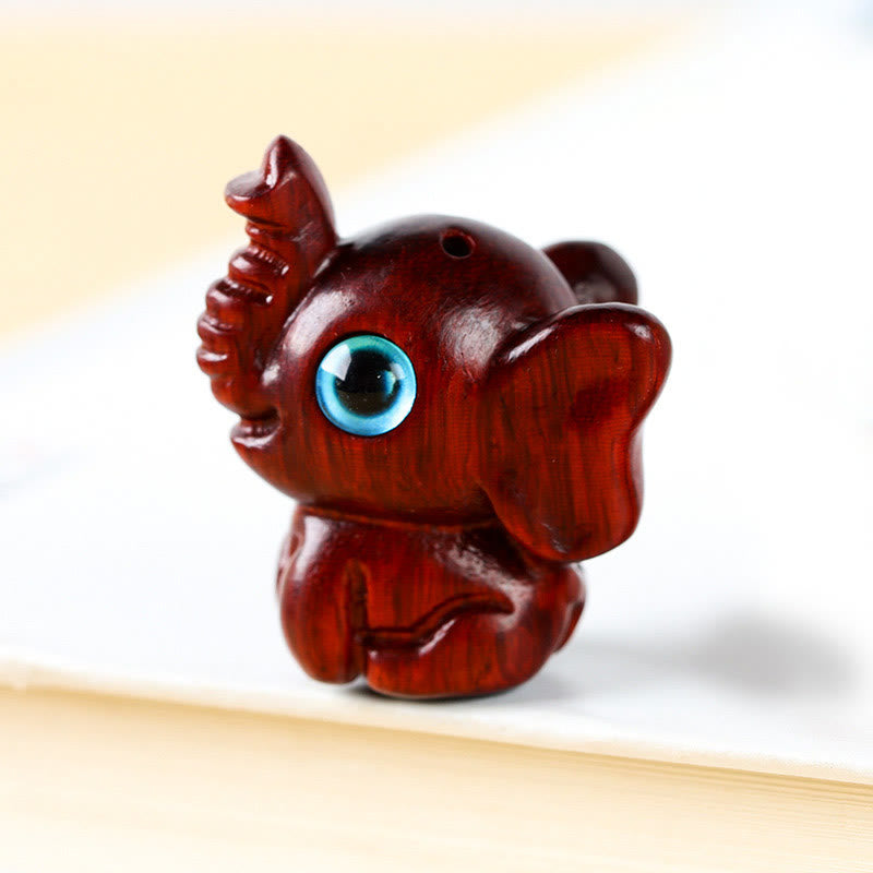 Nimara Ritual Sandalwood Small Leaf Red Sandalwood Green Sandalwood Lucky Mini Elephant Carved Protection Decoration