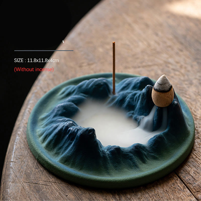 Nimara Ritual Creative Mountain River Ceramic Healing Backflow Incense Burner
