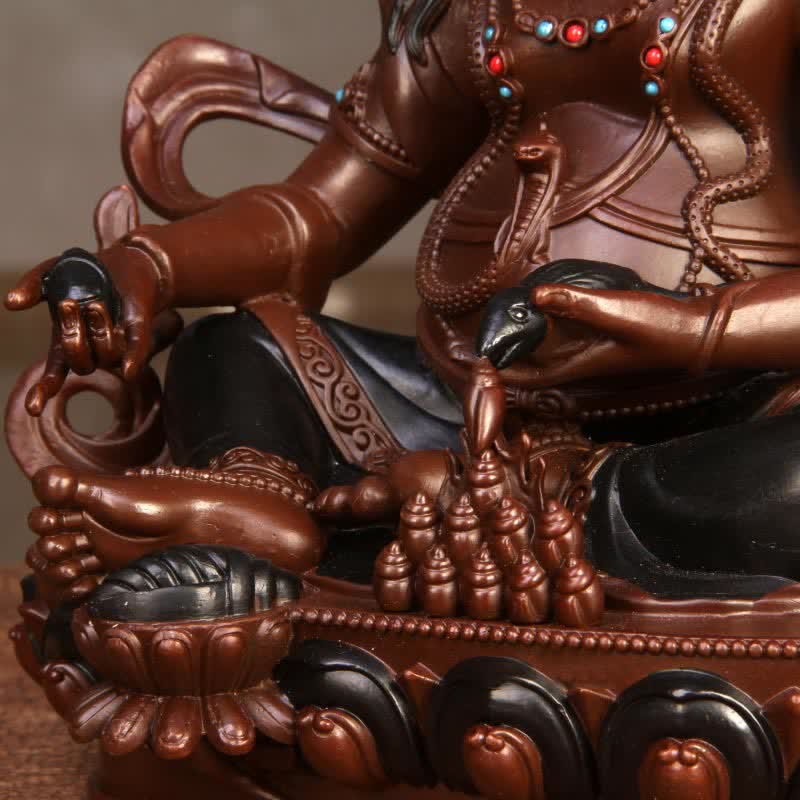 Nimara Ritual Yellow Jambhala Bodhisattva Figurine Compassion Copper Statue Home Office Decoration