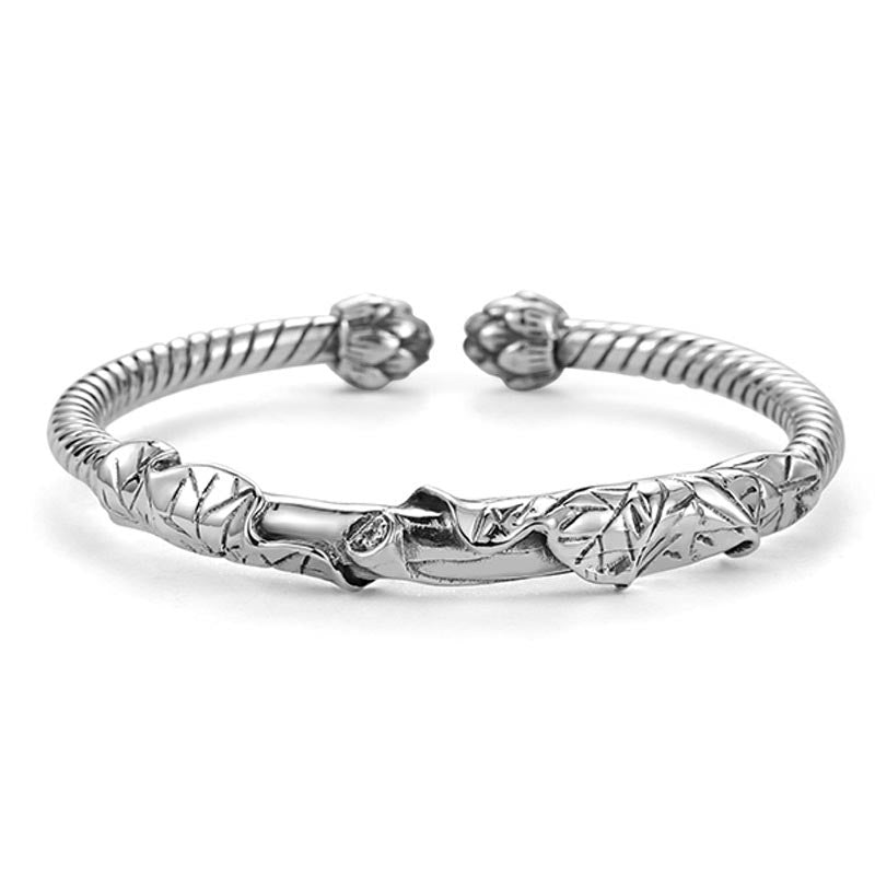 Nimara Ritual Tibetan Lotus White Copper Wealth Bracelet