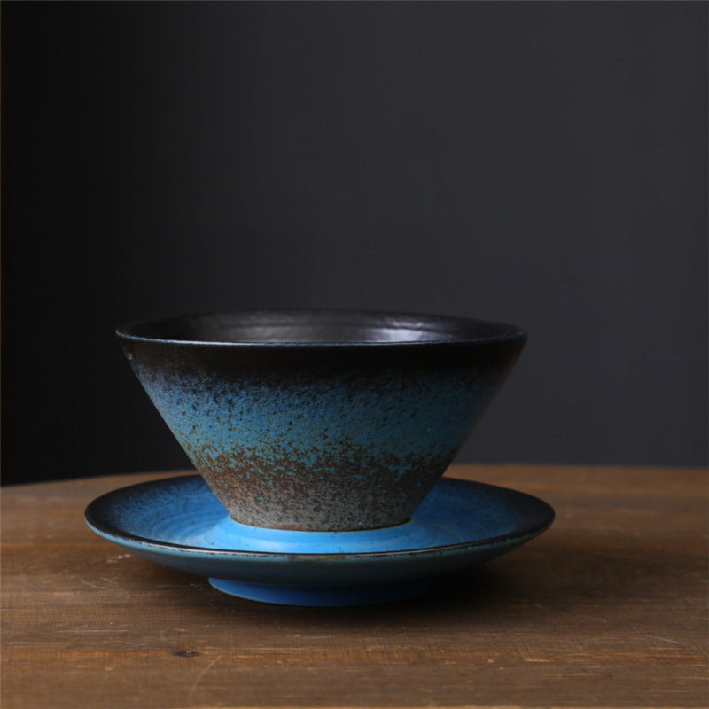 Nimara Ritual Planet Design Ceramic Coffee Mug Rough Pottery Tea Coffee Cup With Saucer