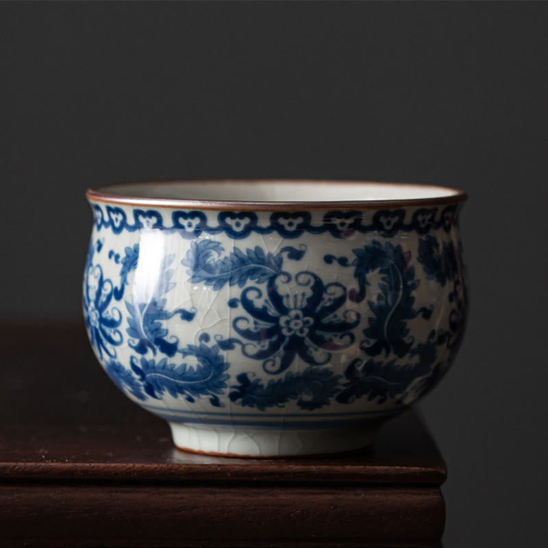 Nimara Ritual Mountain Landscape Lotus Orchid Pavilion Gathering Ceramic Teacup Kung Fu Tea Cup