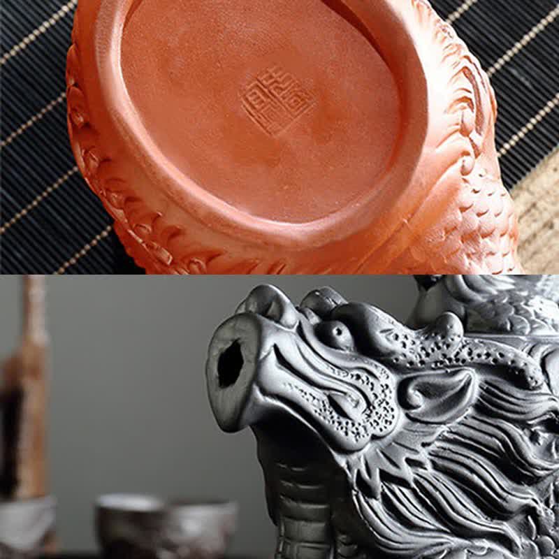 Nimara Ritual Vintage Dragon Phoenix Ceramic Teapot