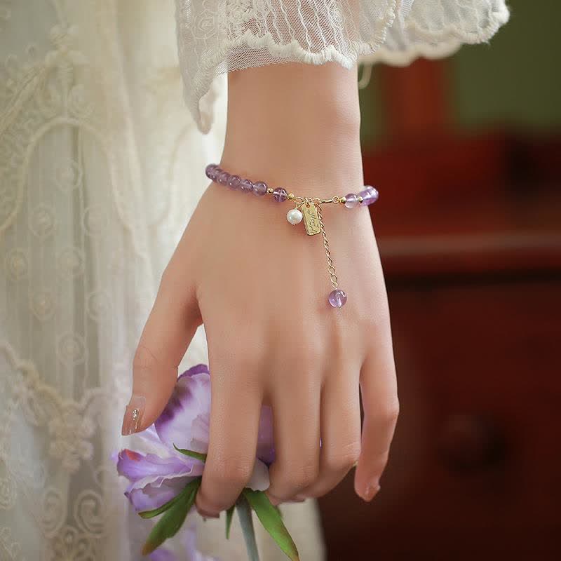 Nimara Ritual Natural Amethyst Crystal Relieves Stress Bracelet
