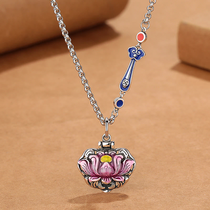 Nimara Ritual Tibet Copper Lotus Luck New Begining Necklace Pendant