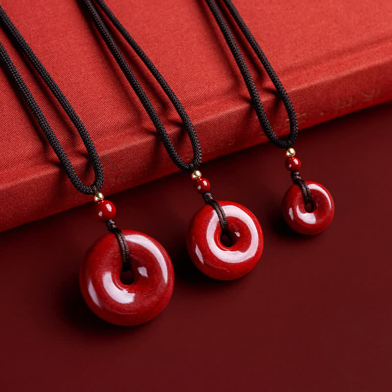 Nimara Ritual Cinnabar Peace Buckle Calm Blessing Necklace Pendant