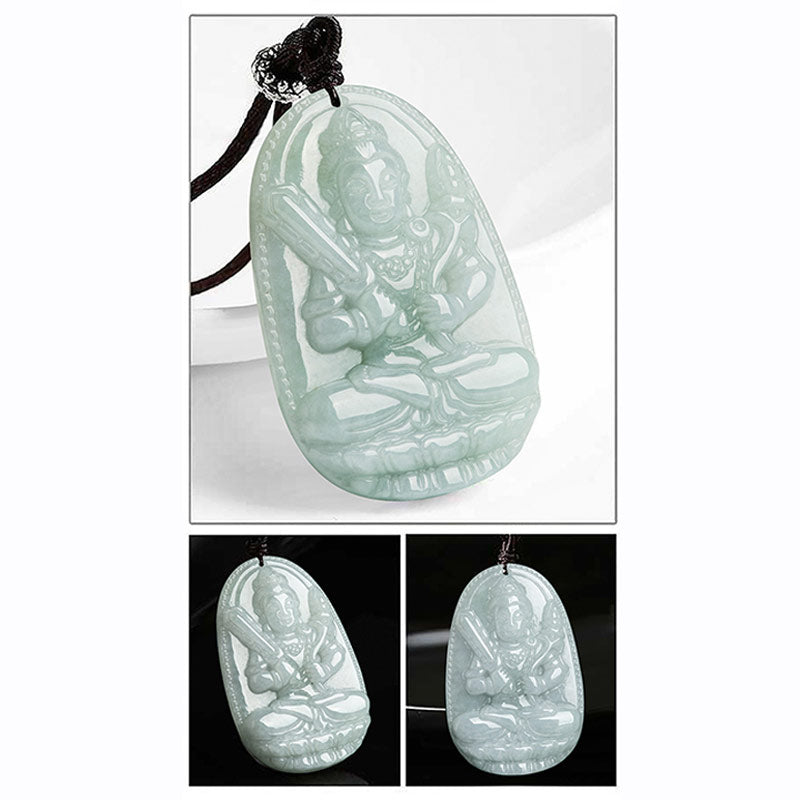 Nimara Ritual Chinese Zodiac Natal Buddha Jade Wealth Prosperity Necklace Pendant