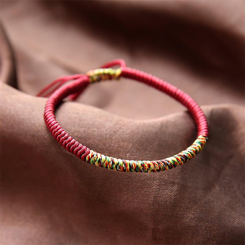 Nimara Ritual Tibetan Handmade Multicolor King Kong Knot Luck Strength Braided Bracelet