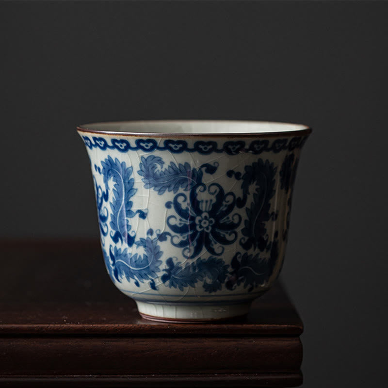 Nimara Ritual Mountain Landscape Lotus Orchid Pavilion Gathering Ceramic Teacup Kung Fu Tea Cup