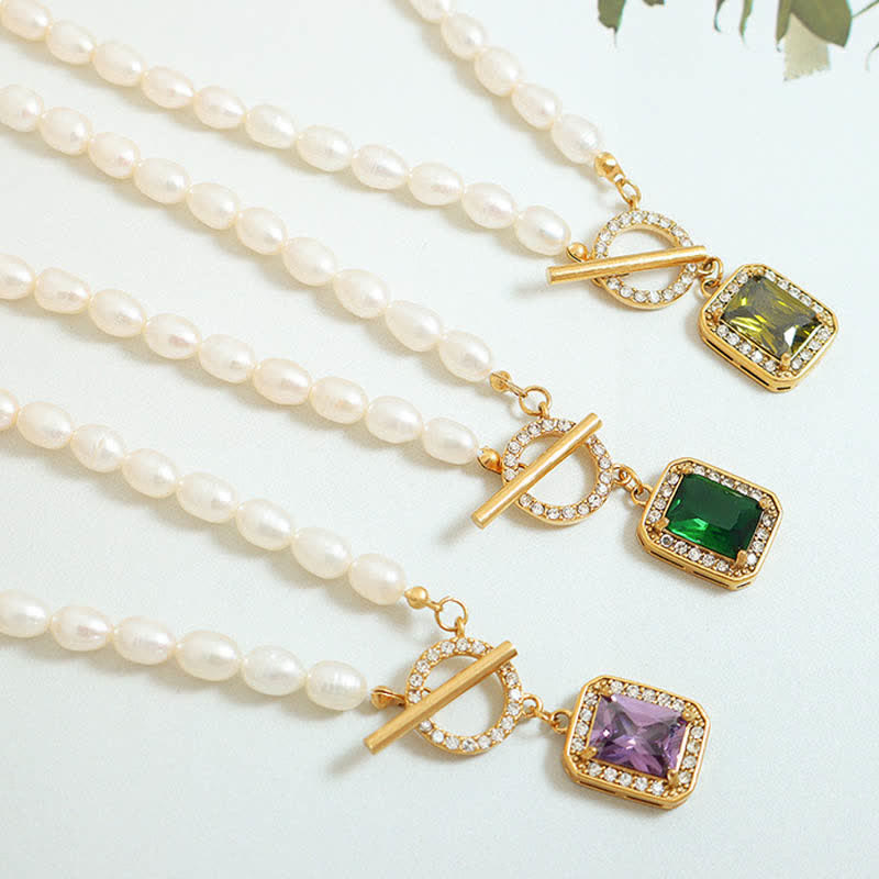 Nimara Ritual Pearl Zircon Wealth Charm Necklace Pendant