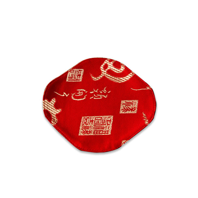 Nimara Ritual Vintage Sea Wave Bamboo Plum Blossom Embroidered Cup Mat Pad Tea Cup Coaster Kung Fu Tea Mat