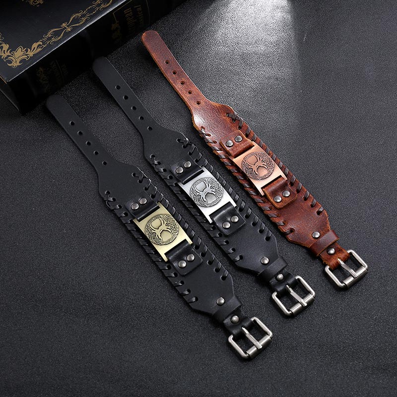 Nimara Ritual Lucky Tree Of Life Balance Leather Bracelet