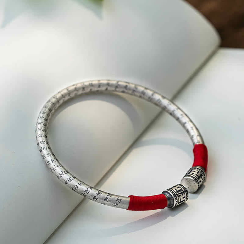 Nimara Ritual Tibet Om Mani Padme Hum Luck Red String Bracelet Bangle