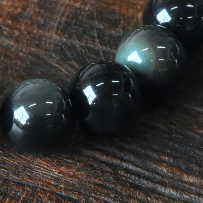 Nimara Ritual Rainbow Obsidian Copper Bead Positive Transformation Bracelet