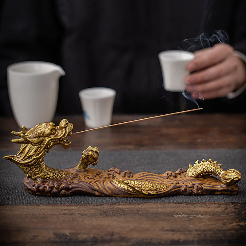 Nimara Ritual Dragon Protection Ceramic Stick Incense Burner Decoration