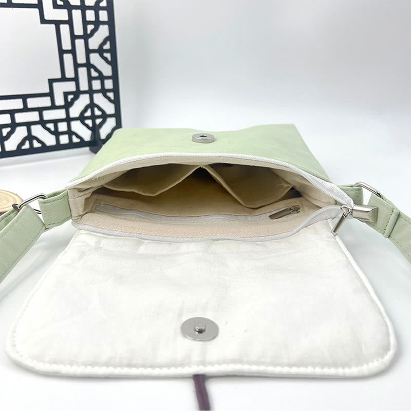 Nimara Ritual Embroidered Camellia Epiphyllum Gardenia Sakura Flowers Crossbody Bag Shoulder Bag Cellphone Bag