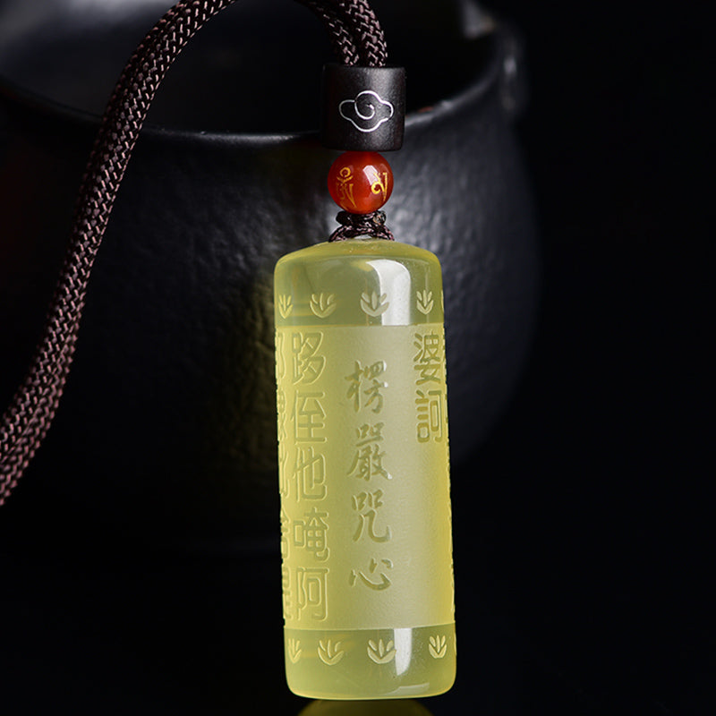Nimara Ritual Heart Sutra Citrine Happiness Strength Necklace Pendant