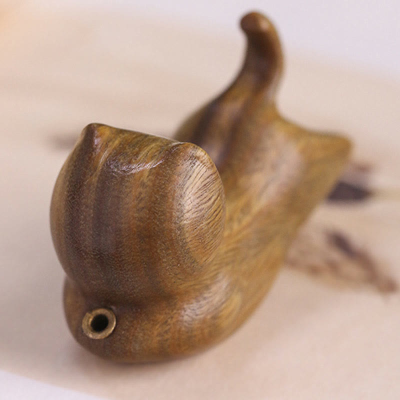 Nimara Ritual Green Sandalwood Cute Cat Pattern Soothing Stick Incense Burner Decoration