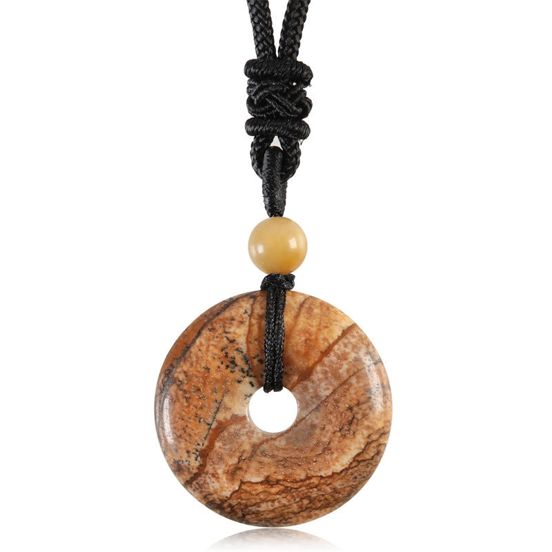 Nimara Ritual Lucky Coin Pendant Healing Crystal Gemstone Necklace