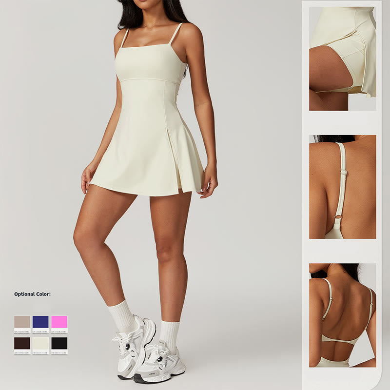 Nimara Ritual Solid Backless Tennis Yoga Women Sports Dress