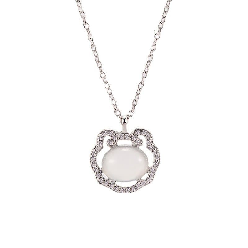 Nimara Ritual Chalcedony Lock of Good Wishes Positive Necklace Pendant