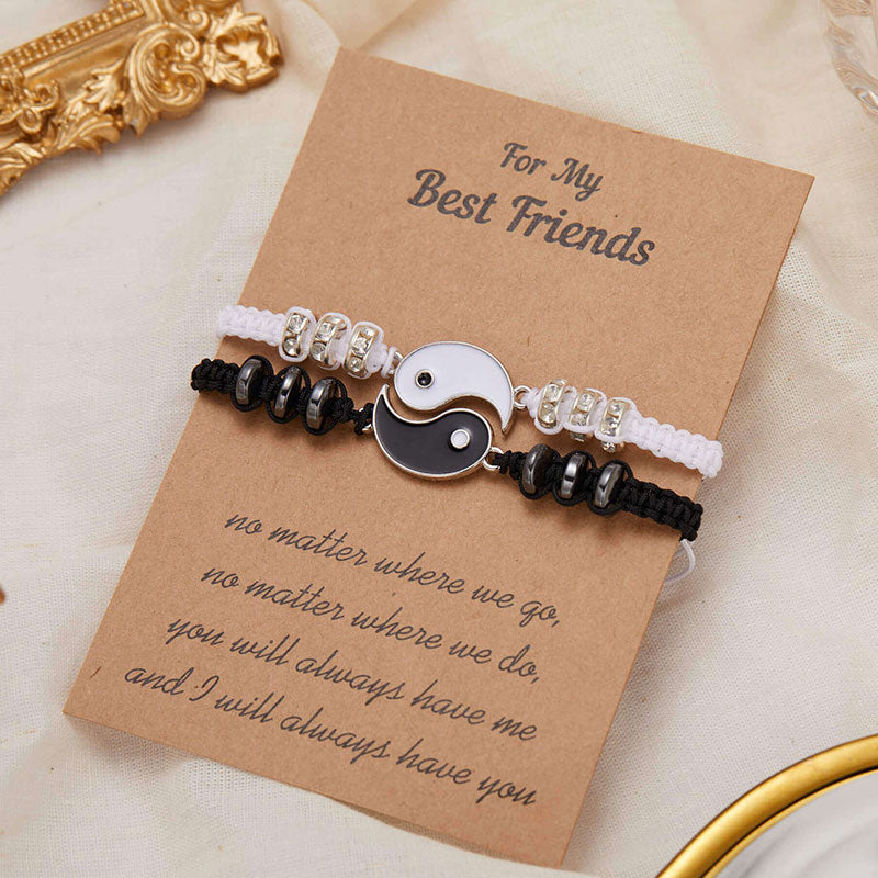 Nimara Ritual 2pcs Yin Yang Hematite Couple Bracelet